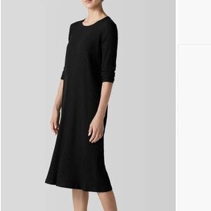 Eileen Fisher Classic Black Long Sleeve Dress